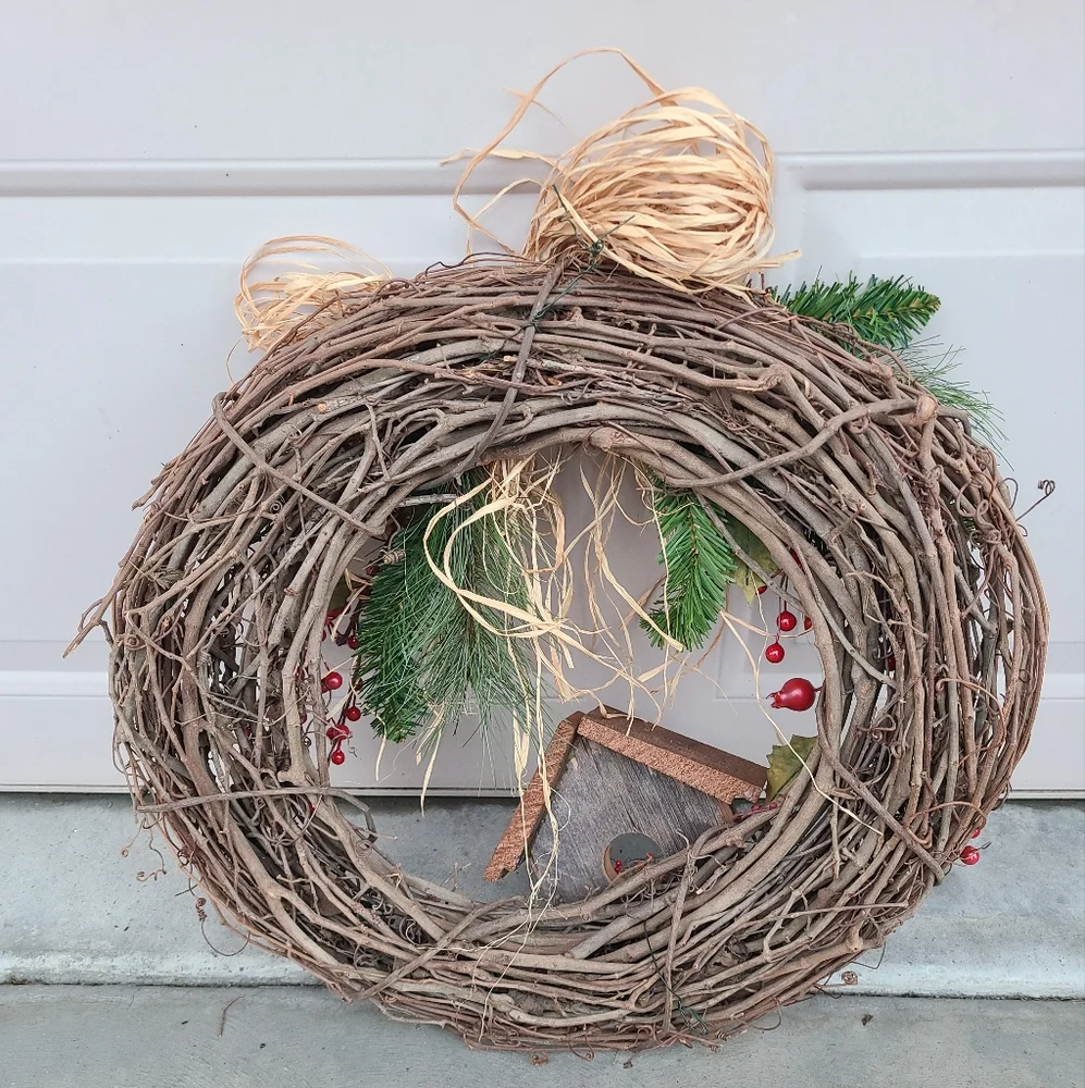 Birdhouse Christmas Wreath